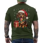 Dachshund Christmas Dachshund T-Shirt mit Rückendruck