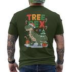 Dinosaur Christmas Jumper Xmas Tree Rex Pyjama T-Shirt mit Rückendruck