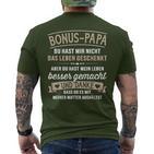 Bonus Dad Stepfather Saying Father's Day Christmas T-Shirt mit Rückendruck