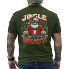 Jingle Beats Music Dj Santa Christmas Ugly Xmas T-Shirt mit Rückendruck