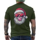 Santa Heart Sunglasses Bubblegum Christmas Santa T-Shirt mit Rückendruck