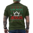 Happy Birthday Jesus Ugly Christmas Jumper T-Shirt mit Rückendruck