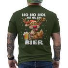 Ho Ho Hol Mir Mal Ein Bier Reindeer Saying Christmas T-Shirt mit Rückendruck