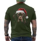 Labrador Dog Christmas Walking Dog Fan T-Shirt mit Rückendruck