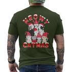 Meowy Catmas Santa Cats Reindeer Tree Christmas T-Shirt mit Rückendruck