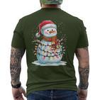 Merry Christmas Snowman Christmas Winter Xmas Eve T-Shirt mit Rückendruck