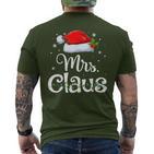 Mr And Mrs Claus Pyjama Santa T-Shirt mit Rückendruck