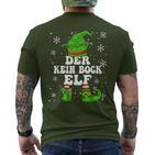 No Bock Elf Christmas Elf Kein Bock T-Shirt mit Rückendruck