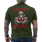 No Lift No Fitness Santa Muscle Christmas T-Shirt mit Rückendruck