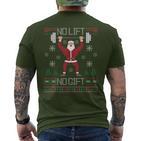 No Lift No Ugly Christmas Jumper Gym Santa T-Shirt mit Rückendruck