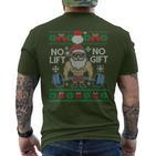 No Lift No Ugly Christmas Santa Gym T-Shirt mit Rückendruck