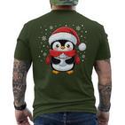 Penguin Christmas Santa Claus Cute Penguin Love T-Shirt mit Rückendruck