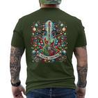 The Rocking Christmas Rock Guitar Santa T-Shirt mit Rückendruck