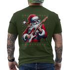 Santa Claus Guitar Ugly Christmas Jumper T-Shirt mit Rückendruck