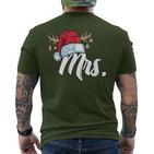 Santa Claus Hat Mrs Partner Outfit For Christmas T-Shirt mit Rückendruck