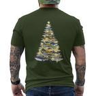 Shark Christmas Tree Xmas Diving  T-Shirt mit Rückendruck