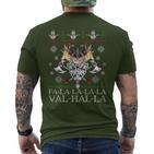 Viking Santaiking Christmas Jumper Falalalaalhalla S T-Shirt mit Rückendruck