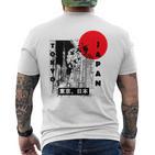 Aesthetic Retro Tokyo Tower Silhouette Japan Fans T-Shirt mit Rückendruck