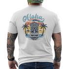 Aloha Hawaii Retro Sunset Tiki Hawaii Beachintage T-Shirt mit Rückendruck