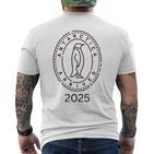 Angekommen In Der Antarctic 2025 Gray T-Shirt mit Rückendruck