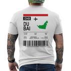 Board Ticket Dubai Dxb Airport Passenger Flight S T-Shirt mit Rückendruck