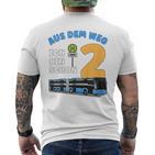 Children's 2 Years Boy Little Bus Driver 2Nd Birthday Bus Articulated Bus T-Shirt mit Rückendruck