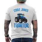 Children's Cool Boys Driving Tractor Tractor Boy T-Shirt mit Rückendruck