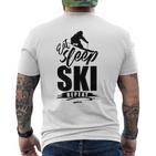 Eat Sleep Ski Repeat Ski T-Shirt mit Rückendruck