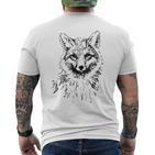 Fox Lovers Fox Motif Animals Gray T-Shirt mit Rückendruck