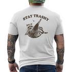 Raccoon Stay Trashy Fun Meme  Gray T-Shirt mit Rückendruck