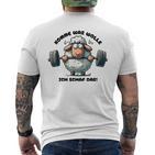 Sheep Motivation Motivational Saying Fun Humour Gray T-Shirt mit Rückendruck