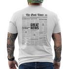 The Good Times Newspaper Journal Motivation T-Shirt mit Rückendruck