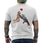 Grey Parrot Love Parrot Heart Bird T-Shirt mit Rückendruck