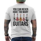 Never Too Many Guitars Guitar T-Shirt mit Rückendruck