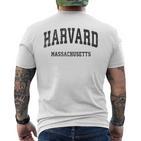 Harvard Massachusetts Maintage Athletic Sports Gray T-Shirt mit Rückendruck