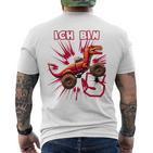 Kinder 5 Jahre Dino Monster Truck Dinosaurier Geburtstag T-Shirt mit Rückendruck