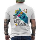 Lama No Drama With Sunglasses Cool Saying Alpaca T-Shirt mit Rückendruck