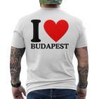 With I Love Budapest Motif T-Shirt mit Rückendruck