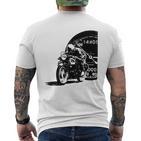 Motorcycle Heartbeat Biker Line Frequency Motorcycle T-Shirt mit Rückendruck