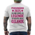 Pensionärin 2025 Eine Echte Legendeerlässt Das Gelände German Langu T-Shirt mit Rückendruck