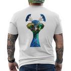 Pfau Motiv Blauer Pfau Pfauen Peacock Rad Pfauenrad Pfau T-Shirt mit Rückendruck