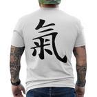 Qi Energy Chi Or Ki Chinese Calligraphy Character T-Shirt mit Rückendruck