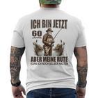 Rentner Anglerspruch For 60Th Birthday Angler Silver T-Shirt mit Rückendruck