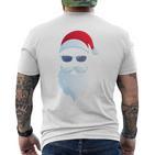 Santa Claus Sunglasses Christmas Santa Claus Long-Sleeved T-Shirt mit Rückendruck