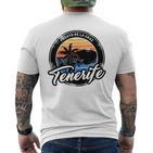 Teneriffa Puerto De La Cruz With Coordinates Gray T-Shirt mit Rückendruck