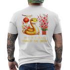 Year Of The Snake 2025 Lunar Chinese New Year Red Red T-Shirt mit Rückendruck