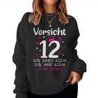 12 Geburtstag Mädchen -Orsicht 12 Jahre Nager Sweatshirt Frauen