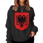 Albania Flag Alban Kosovo Albanian Shqiptar Sweatshirt Frauen