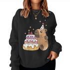 Capybara Cake Happy Birthday Animal Rodent Boy Girl Child Sweatshirt Frauen