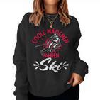 Coole Mädchen Fahren Ski Wintersport Skifahrerin Fan Sweatshirt Frauen